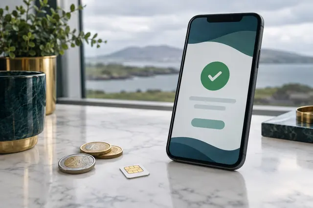 Smartphone with a mobile bill payment confirmation and a SIM card
