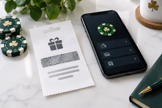 Prepaid voucher receipt with a hidden code next to a smartphone