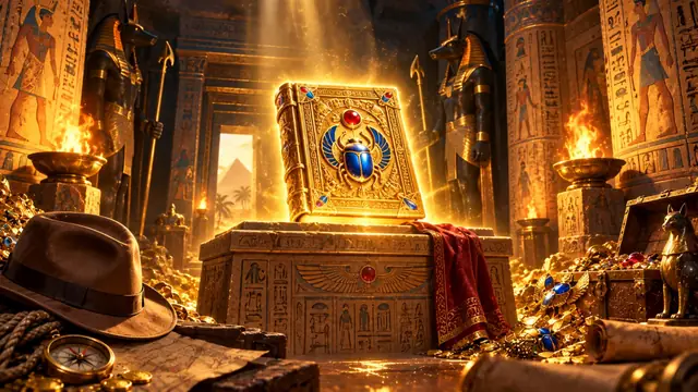 Book of Dead – an Egyptian tomb with a glowing golden book
