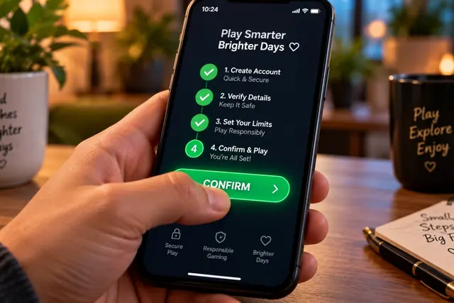Thumb pressing a green confirm button on a phone